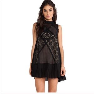 Free People black angel lace dress